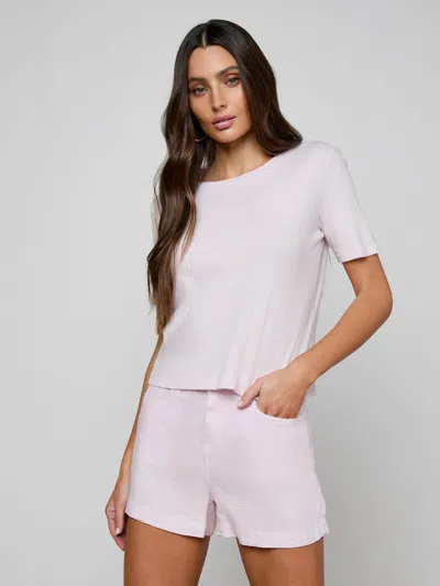 L'agence Stormy Cropped Cotton Tee In White