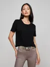 L'agence Stormy Cropped Cotton Tee In Black