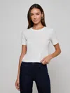 L'agence Stormy Cropped Cotton Tee In White