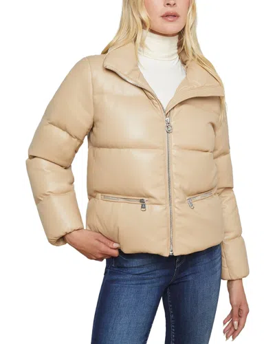 L'agence Stowe Faux Leather Jacket In Neutral
