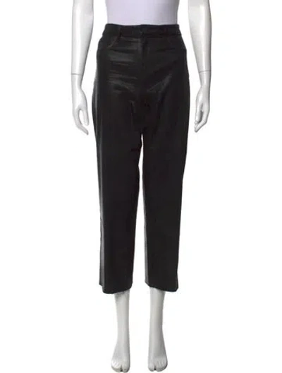 Pre-owned L'agence Straight Leg Pants In Black/metallic