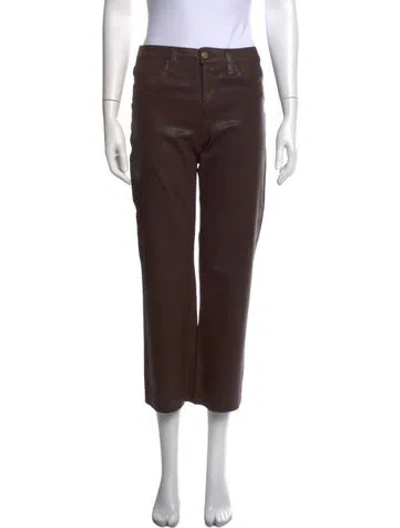 Pre-owned L'agence Straight Leg Pants In Brown