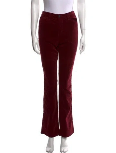 Pre-owned L'agence Straight Leg Pants In Burgundy