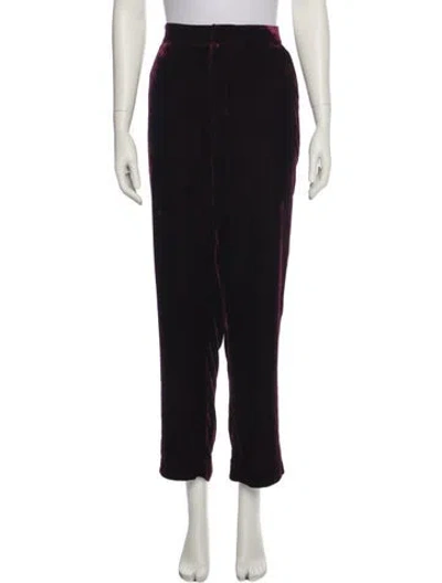 Pre-owned L'agence Straight Leg Pants In Burgundy