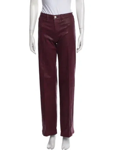 Pre-owned L'agence Straight Leg Pants In Burgundy