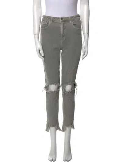 Pre-owned L'agence Straight Leg Pants In Gray