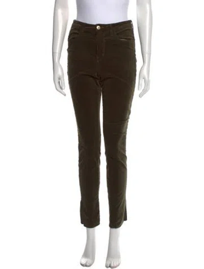 Pre-owned L'agence Straight Leg Pants In Green