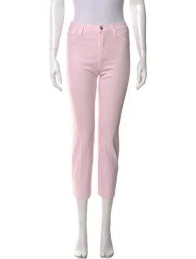 Pre-owned L'agence Straight Leg Pants In Pink