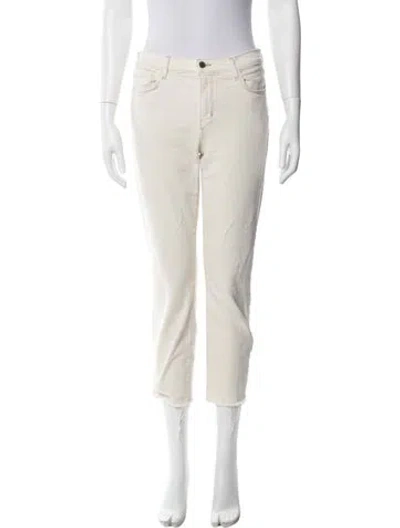 Pre-owned L'agence Straight Leg Pants In White