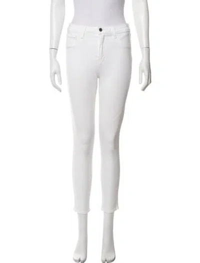 Pre-owned L'agence Straight Leg Pants In White