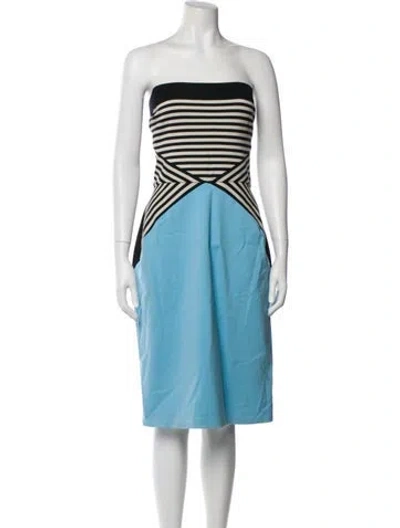 Pre-owned L'agence Strapless Mini Dress In Blue