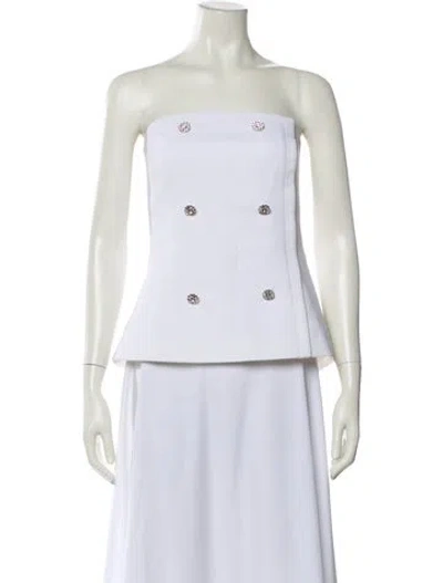 Pre-owned L'agence Strapless Top In White
