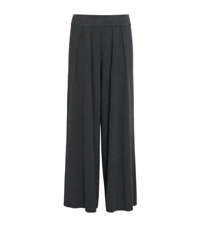 L'agence Stretch-knit Milly Wide-leg Trousers In Black