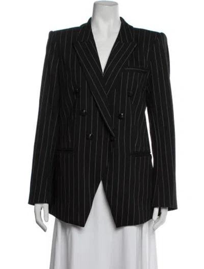 Pre-owned L'agence Striped Blazer In Black