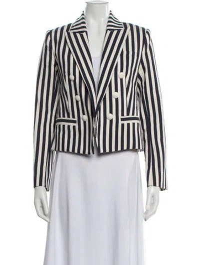 Pre-owned L'agence Striped Blazer In Blue
