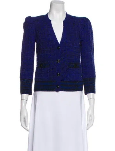 Pre-owned L'agence Striped Blazer In Blue
