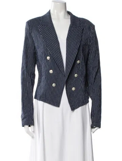Pre-owned L'agence Striped Blazer In Blue