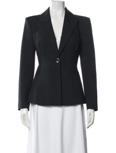 Pre-owned L'agence Striped Blazer In Blue