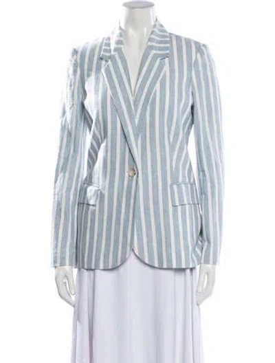 Pre-owned L'agence Striped Blazer In Blue