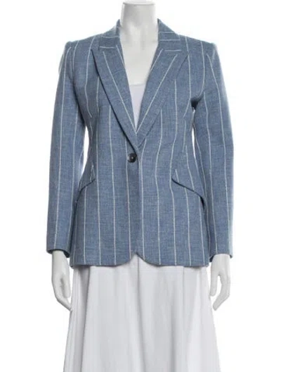 Pre-owned L'agence Striped Blazer In Blue