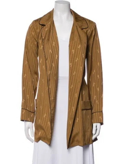 Pre-owned L'agence Striped Blazer In Brown