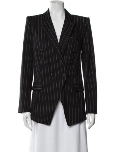 Pre-owned L'agence Striped Blazer In Gray