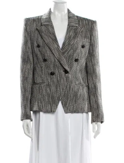 Pre-owned L'agence Striped Blazer In Gray