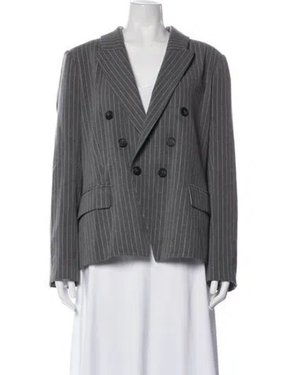 Pre-owned L'agence Striped Blazer In Gray