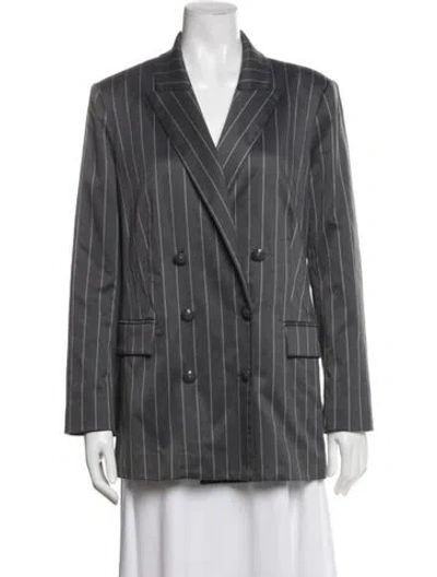 Pre-owned L'agence Striped Blazer In Gray