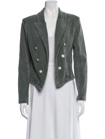 Pre-owned L'agence Striped Blazer In Green
