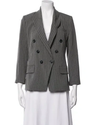 Pre-owned L'agence Striped Blazer In Grey