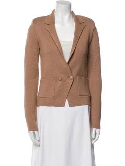Pre-owned L'agence Striped Blazer In Neutral