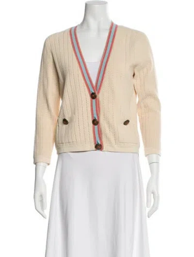 Pre-owned L'agence Striped Blazer In Neutral
