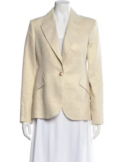 Pre-owned L'agence Striped Blazer In Neutral