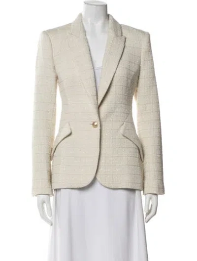 Pre-owned L'agence Striped Blazer In Neutral