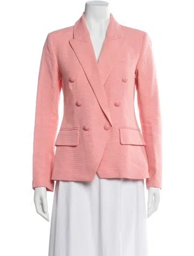 Pre-owned L'agence Striped Blazer In Pink