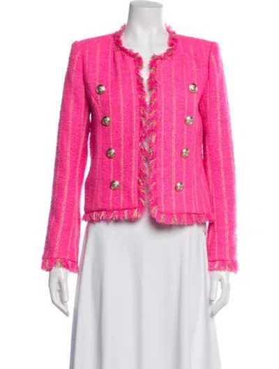 Pre-owned L'agence Striped Blazer In Pink
