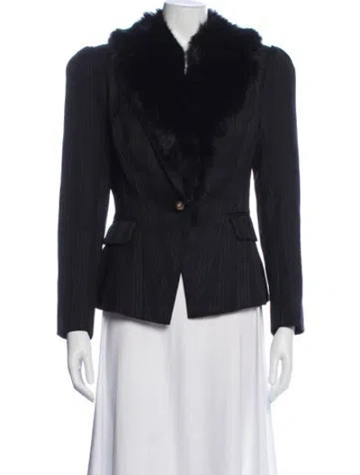 Pre-owned L'agence Striped Blazer W/ Tags In Blue