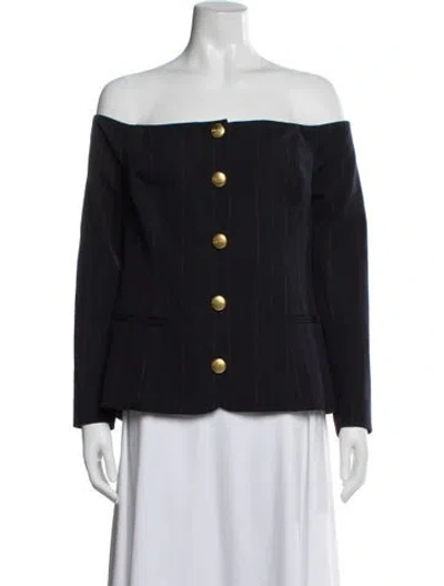 Pre-owned L'agence Striped Blazer W/ Tags In Blue