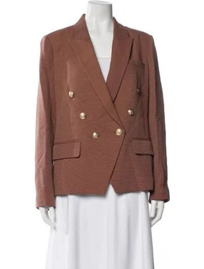 Pre-owned L'agence Striped Blazer W/ Tags In Brown