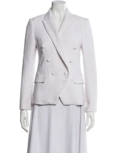 Pre-owned L'agence Striped Blazer In White