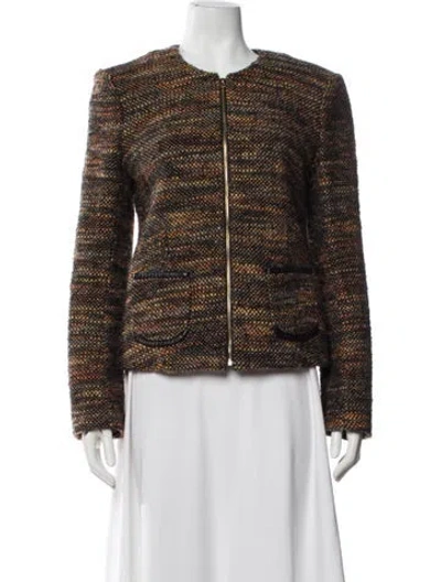 Pre-owned L'agence Striped Coat In Orange