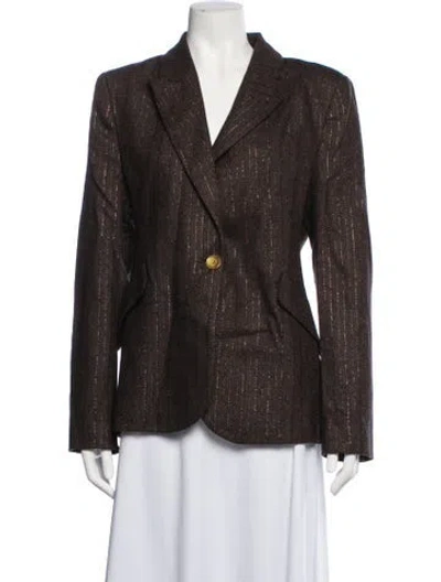 Pre-owned L'agence Striped Coat W/ Tags In Brown
