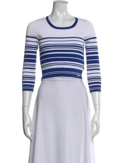Pre-owned L'agence Striped Crew Neck Sweater In Blue
