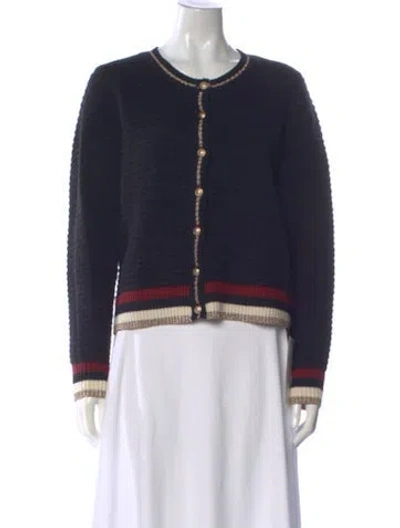 Pre-owned L'agence Striped Crew Neck Sweater In Blue