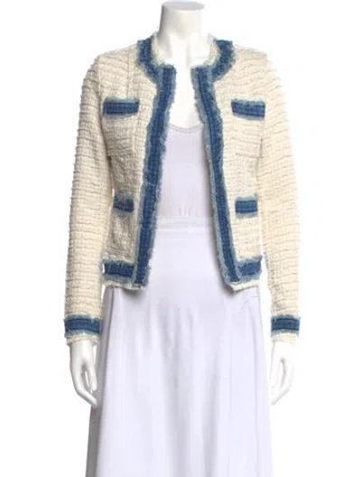 Pre-owned L'agence Striped Crew Neck Sweater W/ Tags In White
