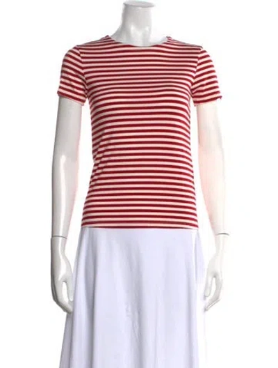 Pre-owned L'agence Striped Crew Neck T-shirt In Blue