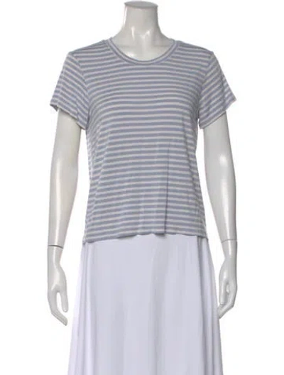Pre-owned L'agence Striped Crew Neck T-shirt In Gray