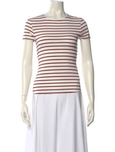 Pre-owned L'agence Striped Crew Neck T-shirt In Neutral