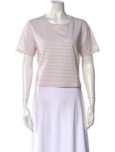 Pre-owned L'agence Striped Crew Neck T-shirt W/ Tags In Neutral